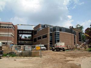 Barbara Deer Kuss Science Building at Wittenberg University during construction
