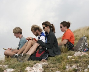 Students sketching in Tuscany