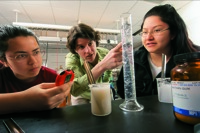 Melissa Eblen-Zayas and students