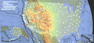 Map of EarthScope instrument sites