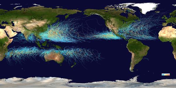 Global Tropical Cyclone Tracks