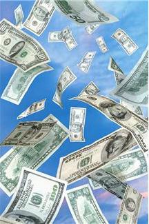 Money falling from the sky