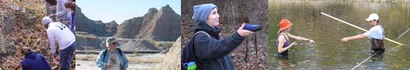 Images of geoscience students and instructors in the field