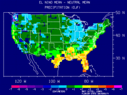 US El Nino Precipitation Anamolies