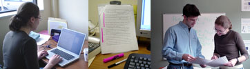 images of students and papers