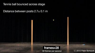 Screen grab of bounced tennis ball