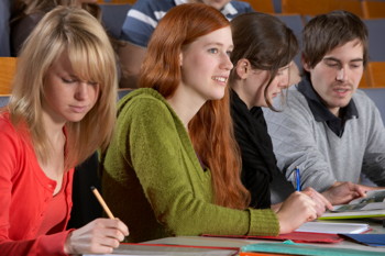 students learning