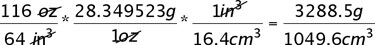 multiply fractions for density of basalt