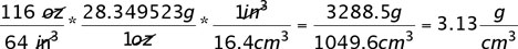 basalt density as g-cm3
