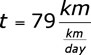 time calculated from equation