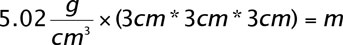 plugging in density and l x w x h