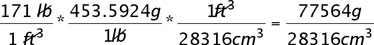 multiply fractions for density