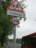 Speed limit sign in Britain
