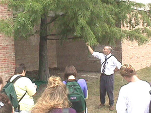 M. Francek leading a campus field trip at Central Michigan University.
