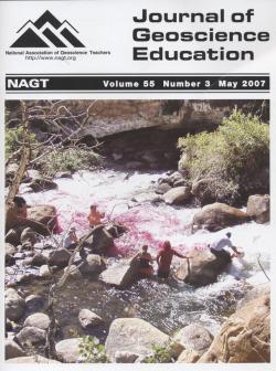 Students conducting hydrological dye test