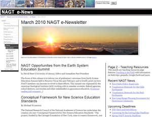 March 2010 e-News Screenshot