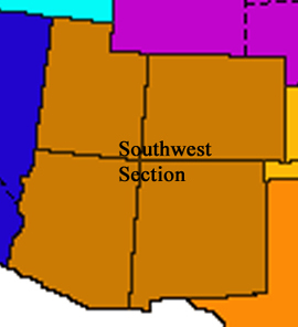 Graphic of the extent of the Southwest NAGT Section