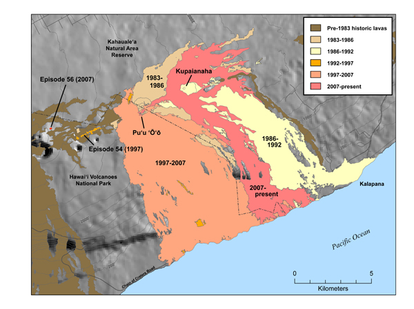 Lava Flow Map through 2009