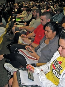 students with clickers