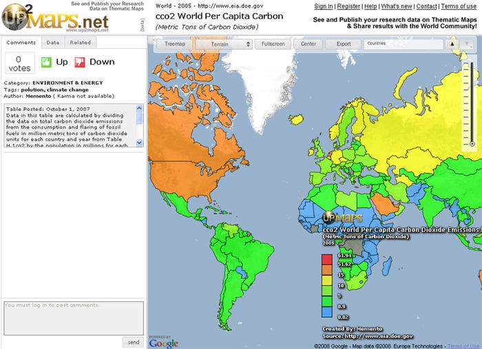 Up2Maps carbon dioxide emission map