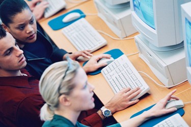 students using computers