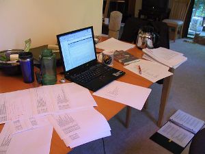 Grading with laptop