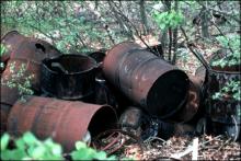 Rotting barrels on the Hemmingway Trucking property