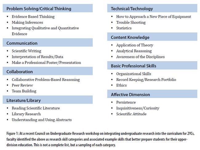 skills in undergraduate research